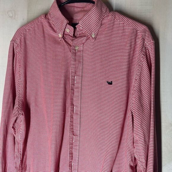 Southern Marsh red and white checked long sleeve button front shirt,‎ size large - Picture 4 of 8